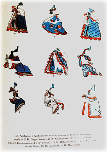 Trajes de color azul utilizados por algunos gobernantes o Huey Tlatoani.